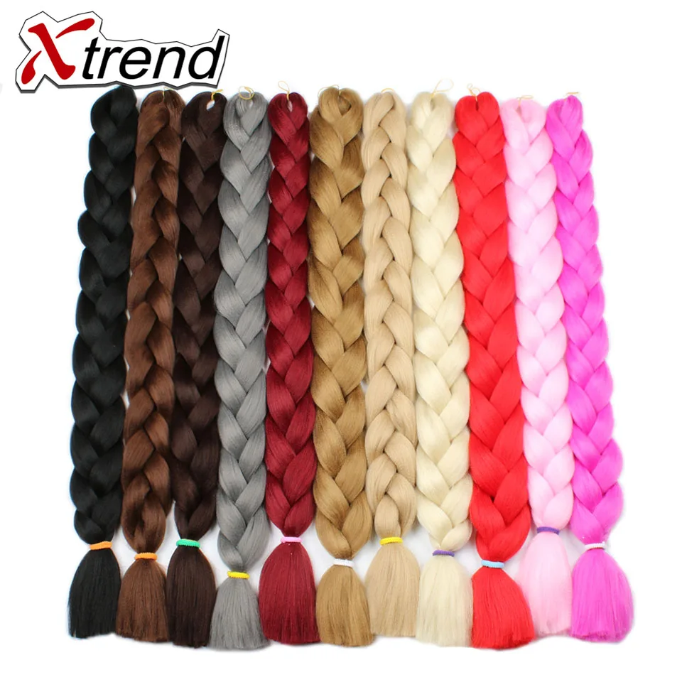

Xtrend Hair Jumbo Braid Hair 42Inch 165G Crotchet Braids Twist Synthetic Braiding Hair Black Blond Pink Purple Gray
