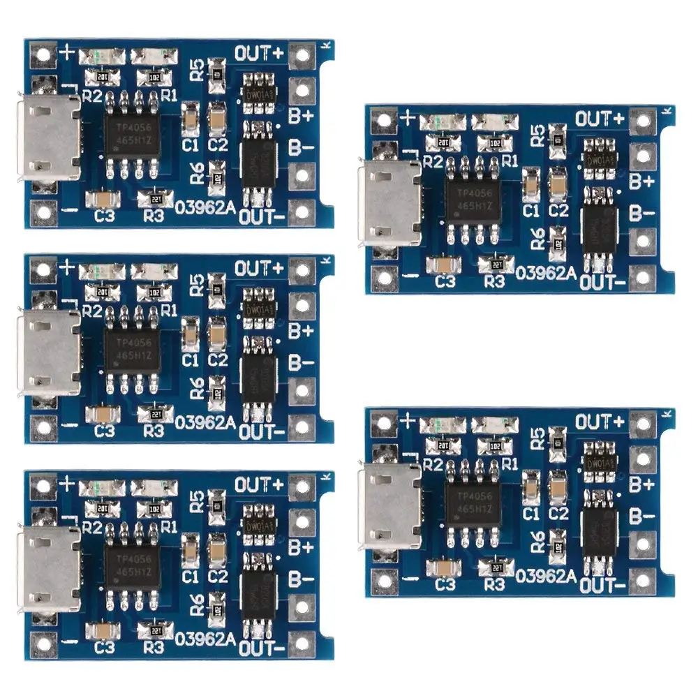5 шт. зарядная плата TP4056 в 1 а Micro USB 18650 для литиевых батарей модуль зарядного