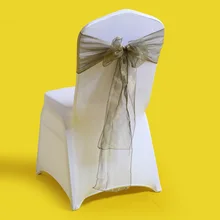 Свадебные стул створки для банкета органзы створки Председатель украшение с бантом из органзы для гостиницы вечерние события