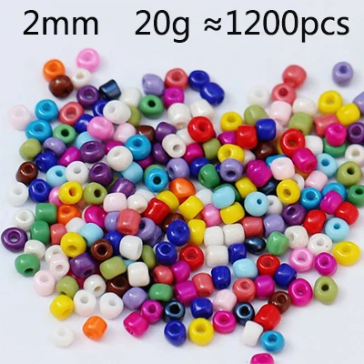 2/4mm 20g Mix Color Round Beads Silver Lined Glasss Spacer Beads for Jewelry Making DIY Necklace Bracelet Crafts for Needlework - Цвет: 2mm