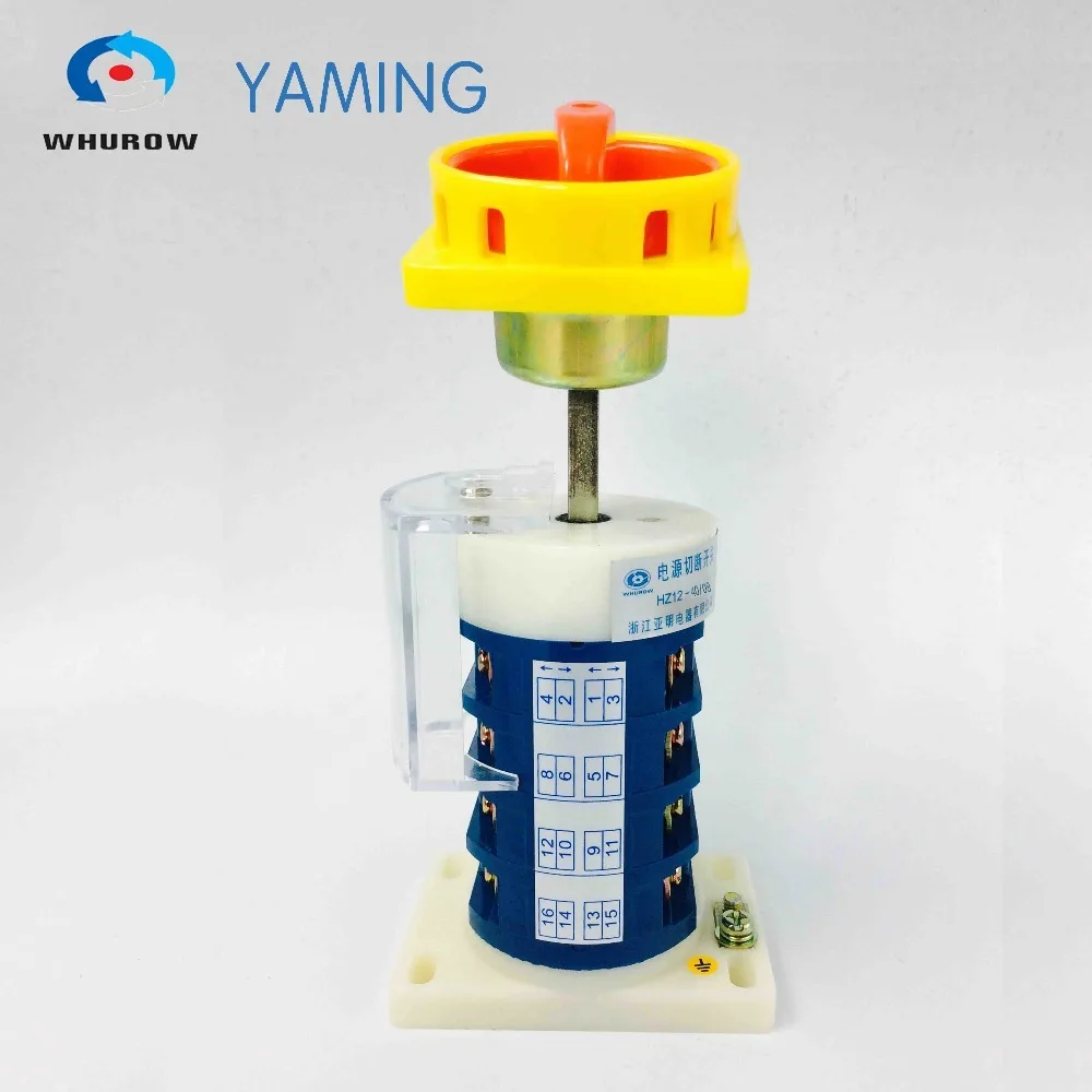 

Manufacturer HZ12-40/08-4 rotary switch with Lengthen pole 40A 380V 2 position 4 poles emergency stop padlock motor switch
