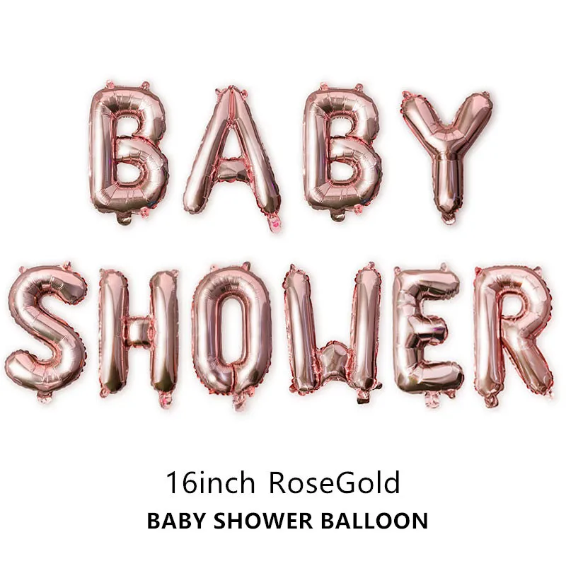 Baby Shower украшения это мальчик девочка баннер Пол свидетельствуют о Oh Baby шар День рождения украшения детских товаров - Цвет: Rose Gold BSR