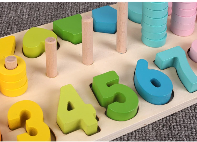 Детская деревянная игрушка форма и цифровое познание два в одном Раннее Обучение игрушки Монтессори раннее образование