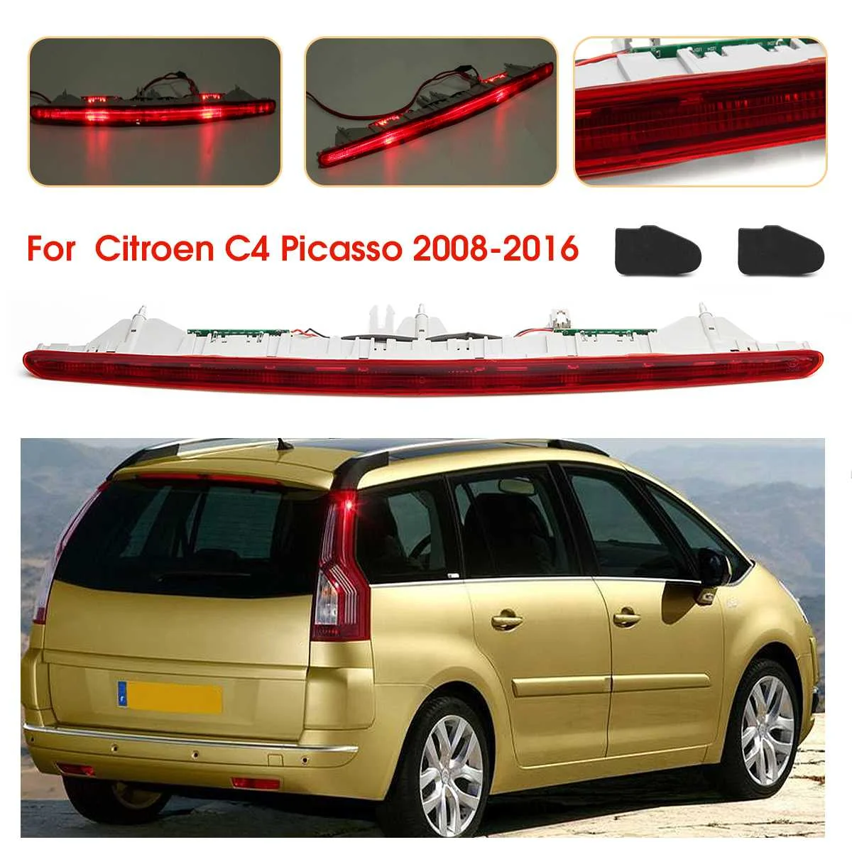 

Car Rear Tail LED Hight Break Light Stop Lamp 9680398480 For Citroen C4 Picasso 2008 2009 2010 2011 2012 2013 2014 2015 2016