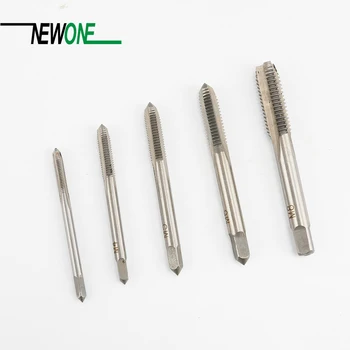 

New 5pcs/set Bearing Steel Machine Right Hand Tap Drill 3 Flute Spiral Point Thread Plug Handle Taps Die