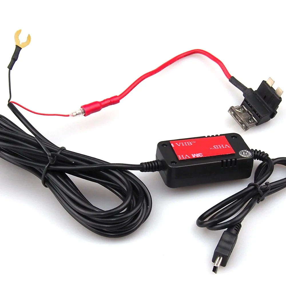Baratos Rango Tour 12 36V a 5V 1,5 2.0A convertidor Mini USB Hardwire Kit Cable para coche DVR Dash Cam Cámara coche cargador Cable