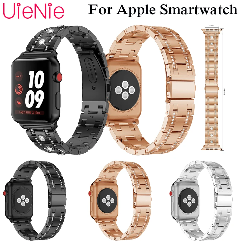 

Mosaic diamond Steel strip For Apple Watch 40mm 44mm 38mm 42mm Frontier smart watch band for Apple Watch series 4 3 2 1 iWatch