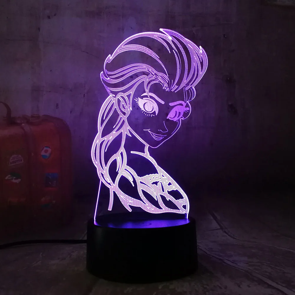 New Frozen Elsa Queen 3D Light 7 Color Change Beautiful LED Art Desk