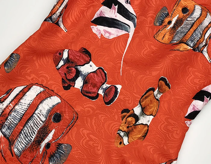 Truevoker дизайнерское платье женское высокого качества рыбий оранжевый принт жаккардовое платье на бретелях размера плюс 2XL Vestido
