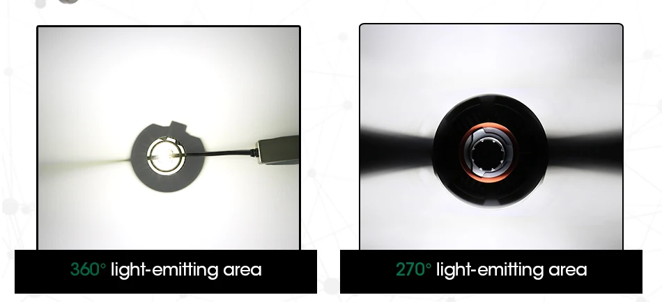 f4_08 2Pcs Car Lights Bulbs LED H4 H7 9003 HB2 H11 LED H1 H3 H8 H9 880 9005 9006