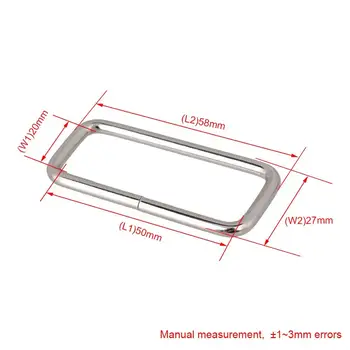 

Metal 50mm Belt Hook Bag Purse Rectangle Rings Webbing Belts Buckle Pack of 20