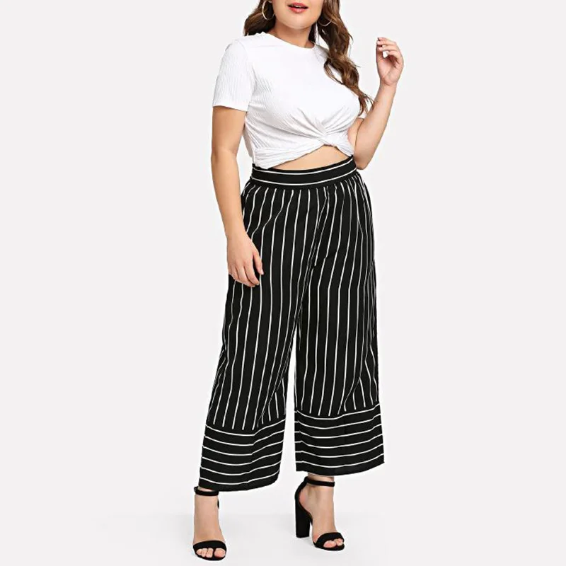 plus size wide leg trousers