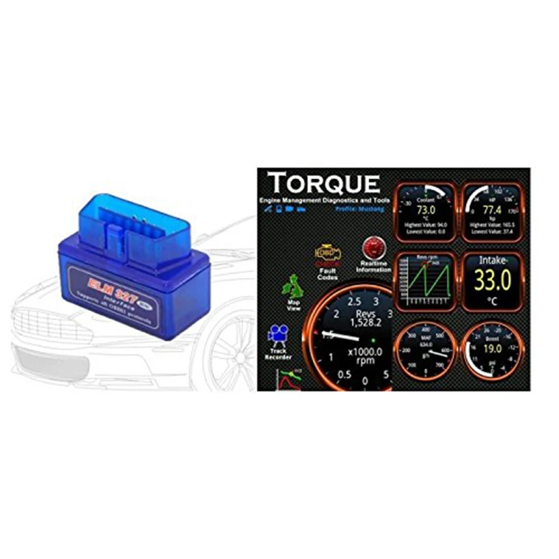 Bluetooth мини ELM327 OBD2 II автомобиль Диагностический интерфейс сканер