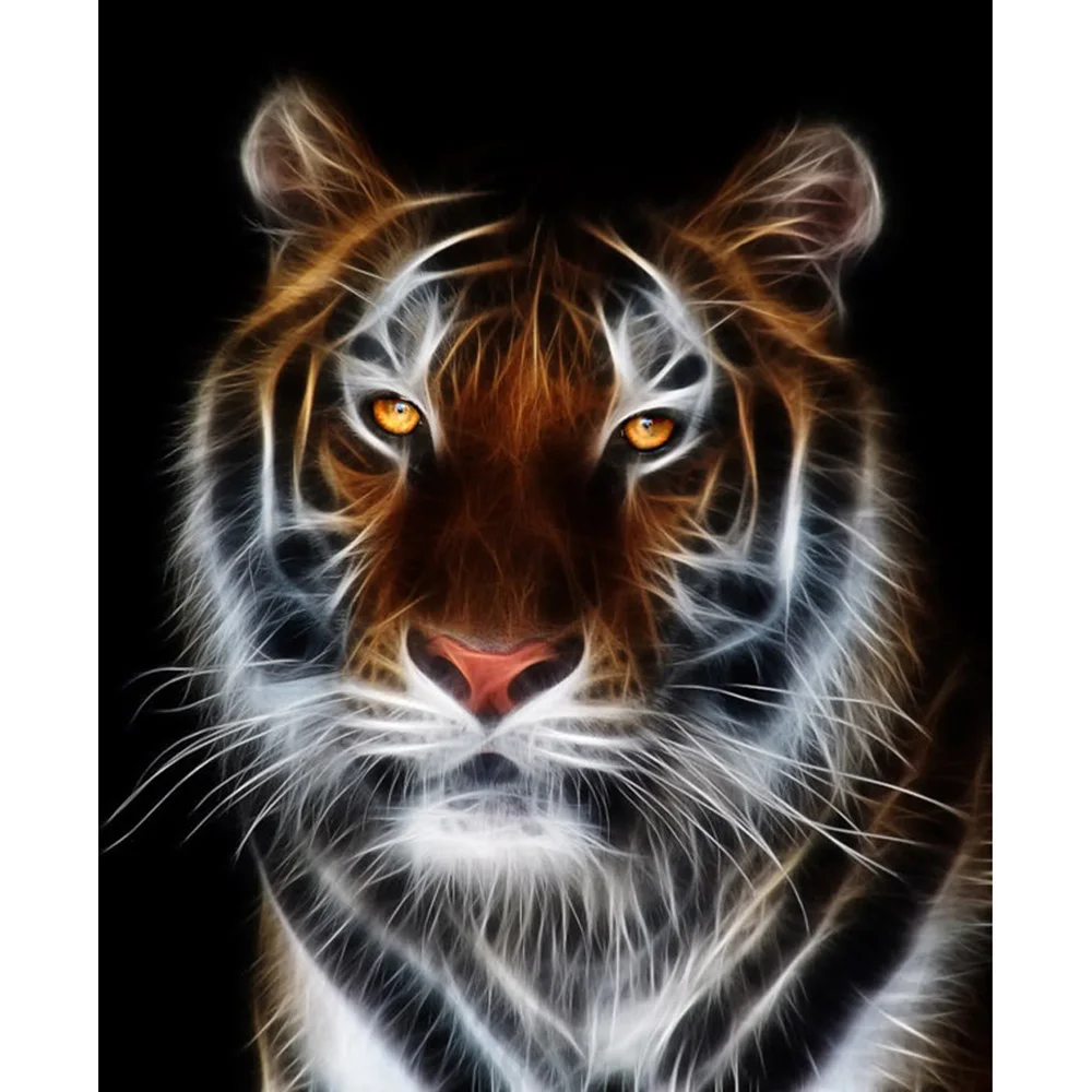 

DIY Diamond Embroidery Yellow Eyed Tiger Cross Stitch Mosaic diamond painting Scenery Pattern Full Round Rhinestone Home decor