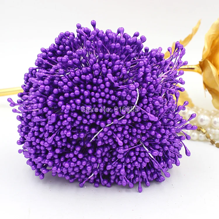 

Free shipping 1800pcs/lot 3mm deep purple color Double Head pearl bead flower stamen floral stamen cake decoration craft DIY