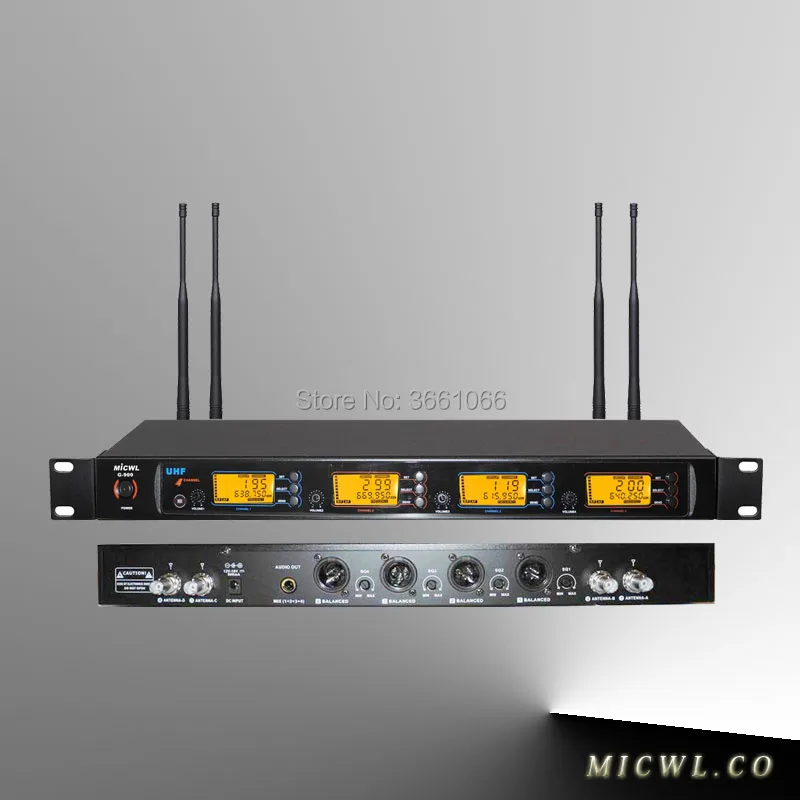 Micwl. قناة الصوت uhf ميكروفون لاسلكي نظام G900 المهنية 4x100 (bodypack الارسال مع lavalier)