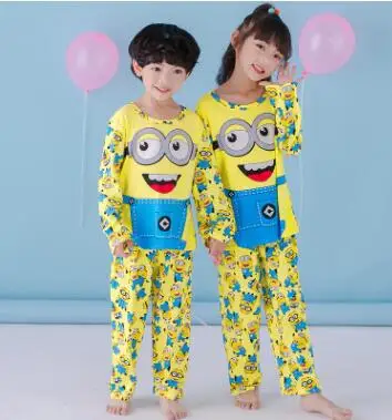 

Children's pajamas spring and autumn cotton long-sleeved suit big children children boys and girls cartoon home service thin