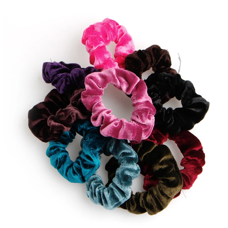 

10pcs Women's Velvet Hair Band Elastic Ponytail Tie Bow Rubber Bobbles Lovely