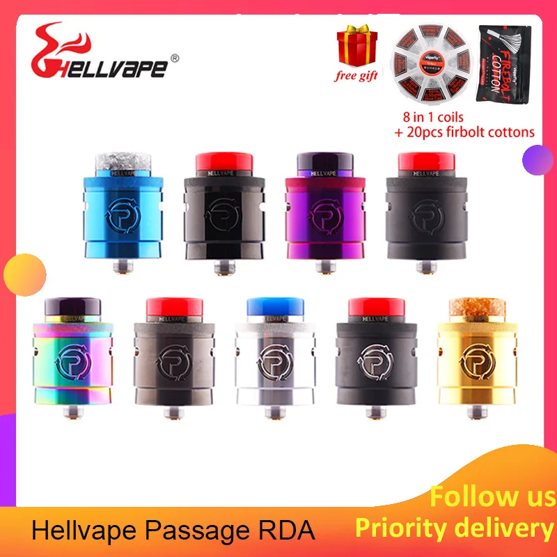 

Vape tank Hellvape Passage RDA Tank 24mm Electronic Cigarette Atomizer 2 Post with 510 BF Squonk Pin For Squonkor Box Mod Vape