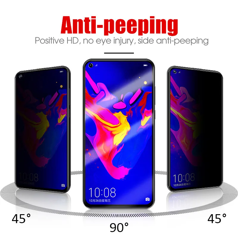 Полная защита экрана для Huawei Honor 10 10i V10 20 Lite 20i 30 V20 V30 8A 8X 9X Pro антишпионское