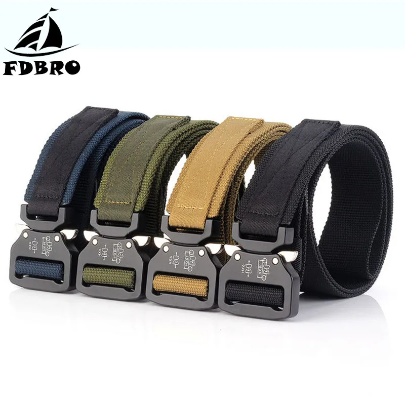 

FDBRO Tactical Belt Hunting Camping Army Tactical Belt Military Equipment Outdoor Training Waist Straps Combat Belts Nylon