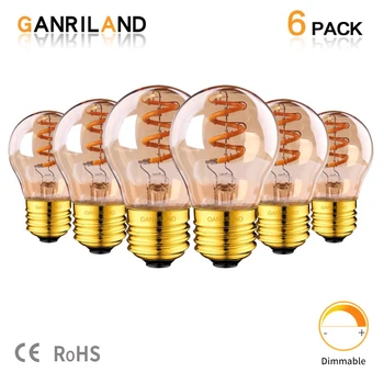 Ganriland G45 Led E27 Spiraal Lamp Led Gloeilamp Dimbare Edison Flexibele Lamp 3W 2200K E26 Decoratieve Hanger lamp Voor Huis Ganriland G45 Led E27 Spiraal Lamp Led Gloeilamp Dimbare Edison Flexibele Lamp 3W 2200K E26 Decoratieve Hanger lamp Voor Huis