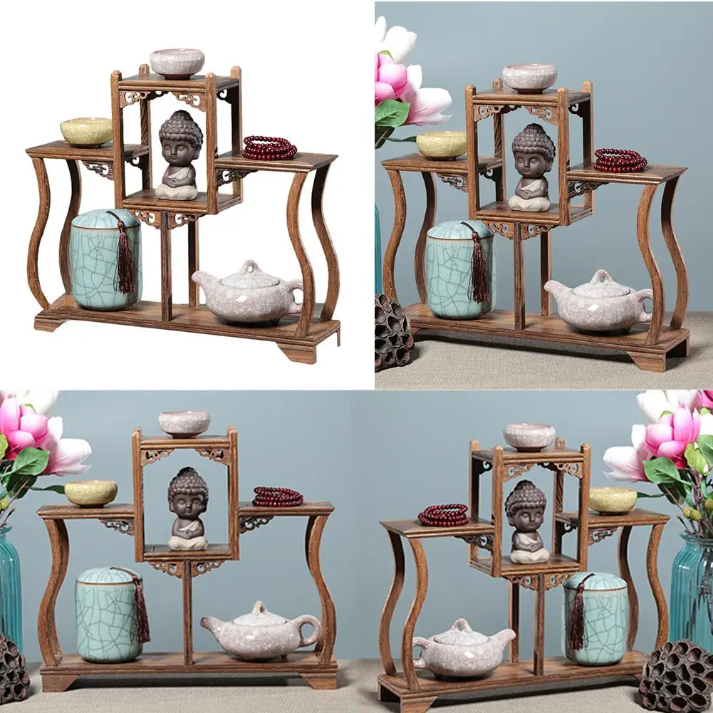 

Latest Multi Patterns Solid Wood Door Frame Material Antique Display Frame Redwood Teapot Gift Display Shelf Craft Home House