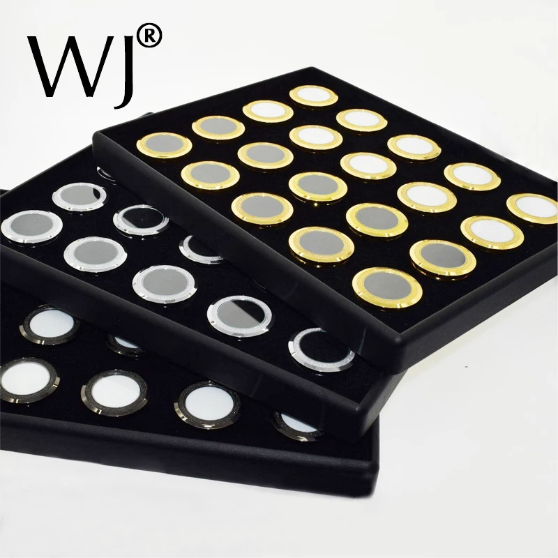 

Loose Gemological Diamonds Color Grading Tray Black with 20 Metal Boxes Gem Stone Storage Pearl Beads Display Sorting Collection
