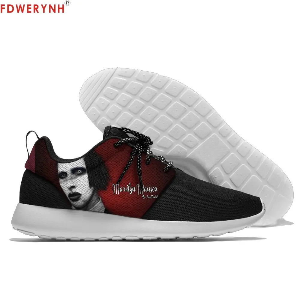 

Men's Custom Casual Shoes Marilyn Manson 2018 3D Print Outdoor Leisure Mens Mesh Shoes