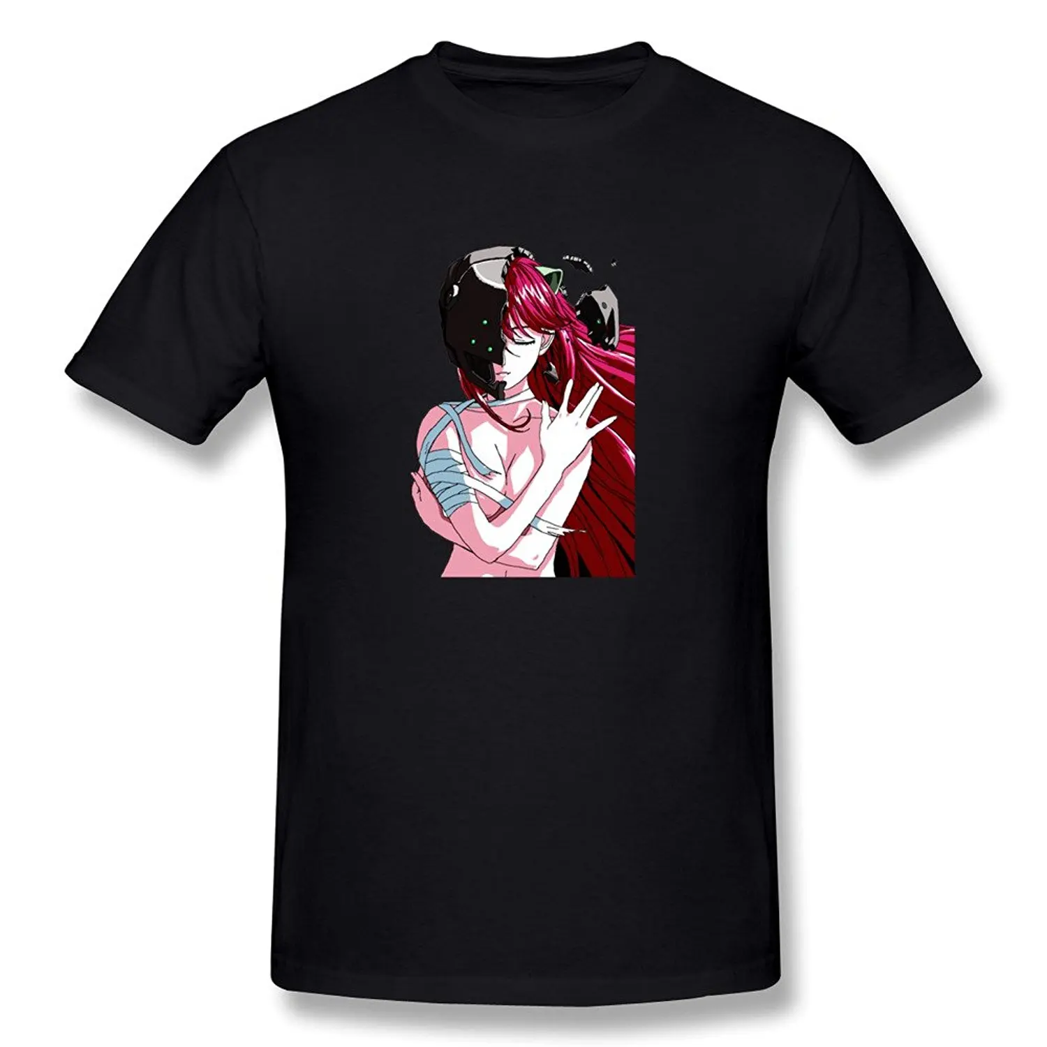 New ELFEN LIED Anime TV Series Men's Black T-shirt Size S-3XL 2017 Brand T Shirt Men Fashion Tricolor Top Tee Plus | Мужская одежда