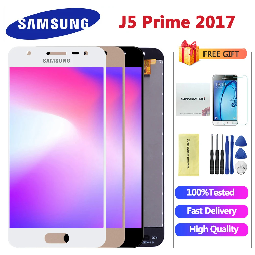 

Original For Samsung Galaxy J5 Prime G570 G570F On5 2016 G5700 LCD Display Touch Screen Digitizer Assembly Single/Double Hole