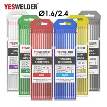 Yesseller 10-pk TIG сварочный вольфрамовый электрод WP/WT20/WC20/WL15/WL20/WX