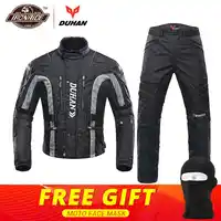 DUHAN Motorcycle Jacket Kits Windproof Protective Gear Jacket + Pants Set Hip Protector Riding Suit Motorcycle Pants Moto Jacket