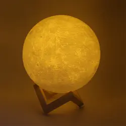 3D Луна лампа сенсорный выключатель спальня книжный шкаф ночник 2 Цвет Изменить домашний декор креативный подарок 45