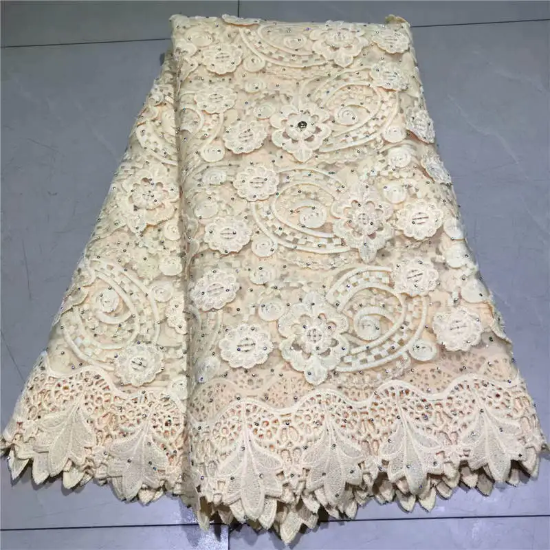 

ZQJ!2019 Latest African Embroidery Tulle Lace Fabrics High Quality Stones French Milk Silk Lace Fabric For Party Dress ! J71006