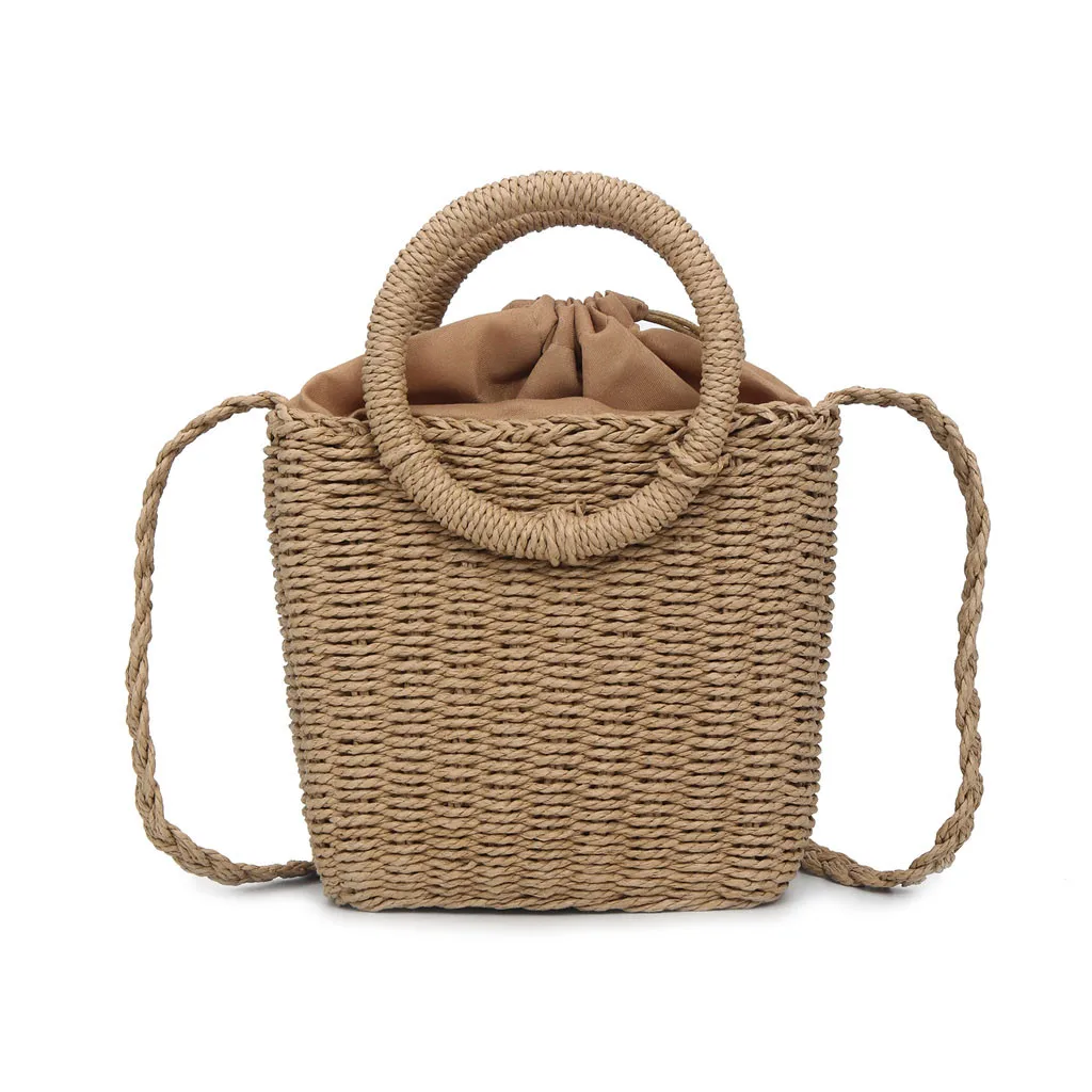 

Women Fashion Personality Straw Woven Bag Solid Color Square Handbag Versatile Shoulder Bag Dropshipping Bolso Mujer #38