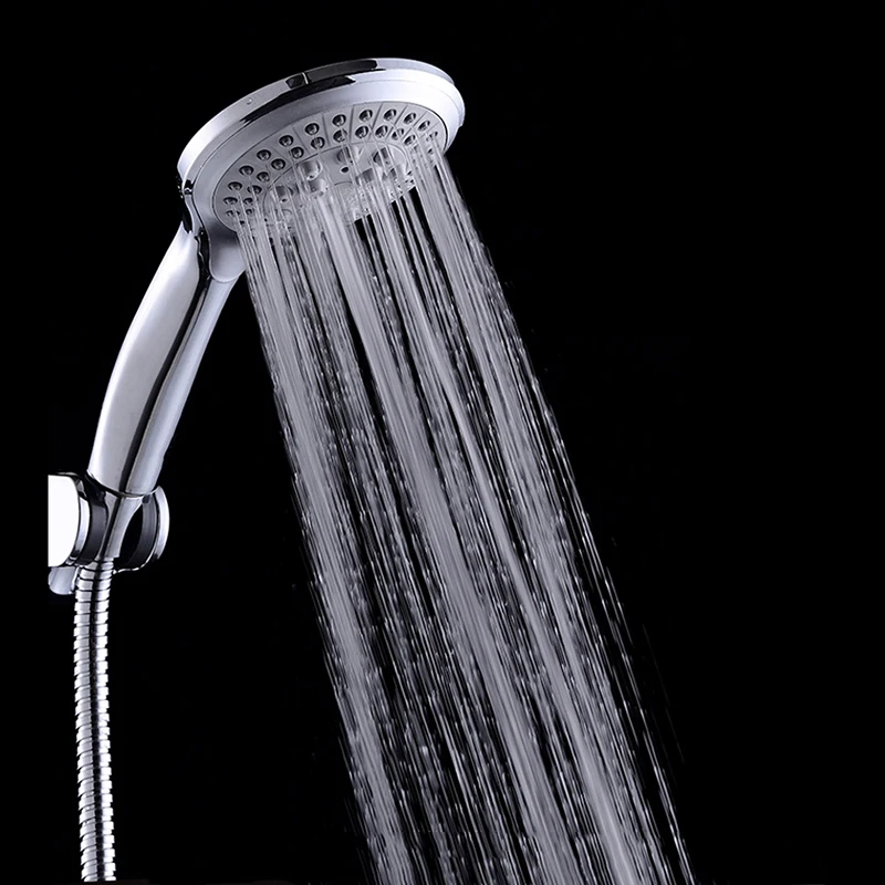 Zhangji круглые дождевые насадки для душа наборы настенный душевой шланг для ванной+ держатель для душа+ регулируемый 5 функциональный ручной душ
