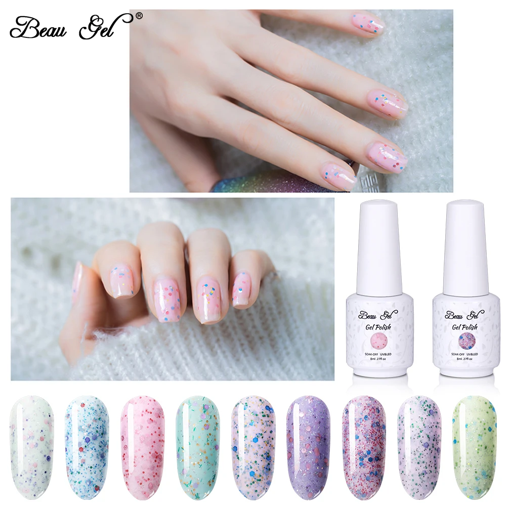 Гель лак для ногтей Beau Gel 8 мл Полупостоянный с сыром и песком отмачиваемый УФ