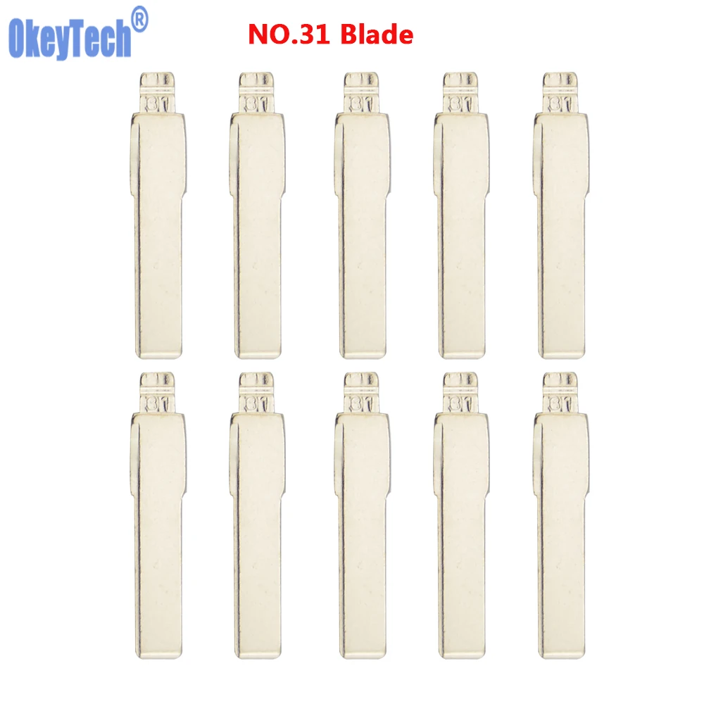 

OkeyTech 10PCS/LOT NO.31 Replacement Flip KD Remote Car Key Blanks For AUDI For VW PASSAT BORA SEAT SKODA #31 HU66 Key Blade