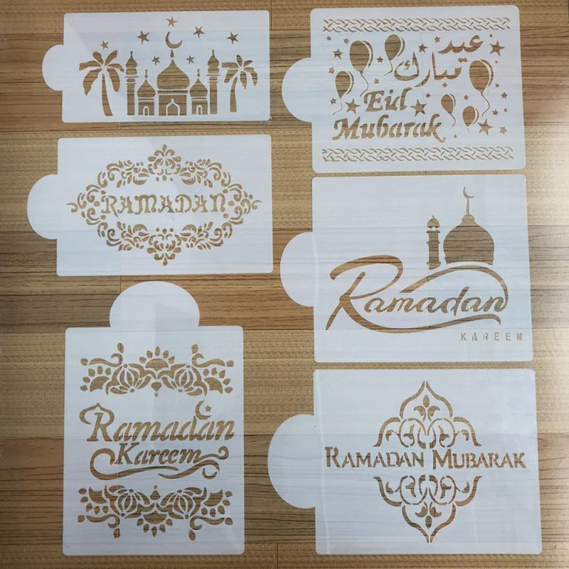 

Muslim Festival Ramadan Cake Decorating Spray Pattern Mold Muslim Fasting Eid al-Fitr Theme Cake Decoration Tools Supplies
