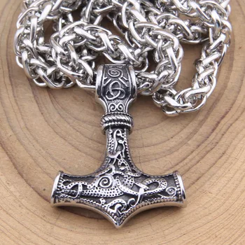 

dropshipping stainless steel thor's hammer mjolnir pendant necklace viking scandinavian norse viking necklace Men gift