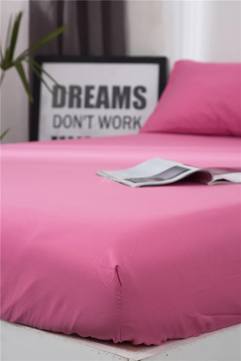 1 шт. розовый цвет Простыня из полиэстер для простыни на кровать с эластичной резинкой 90*200 см 100*200 см 120*200 см 150*200 см 180*200 см