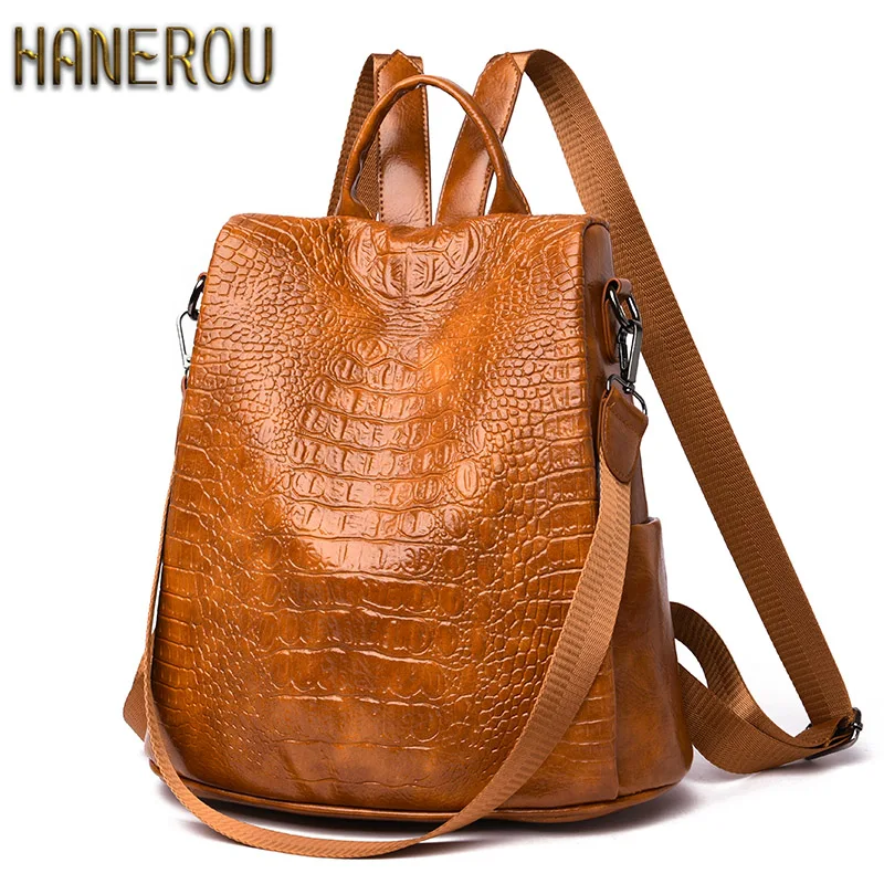 

2019 Female Anti Theft Backpack Women PU Leather Backpack Teenager Girl School Bag Fashion Shoulder Travel Back Pack Sac A Dos