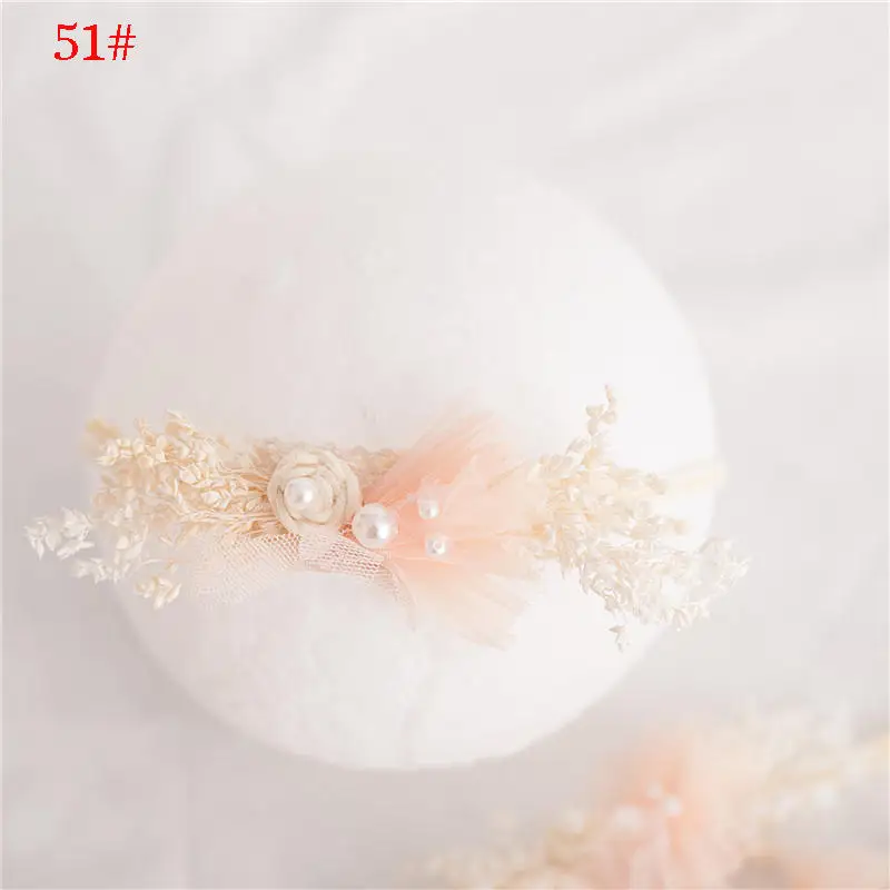 51 BalleenShiny Baby Girl Hair Accessories Newborn Photography Props Infant Kids Nylon Headband Handmade Photo Headwear 1pc - Цвет: 51