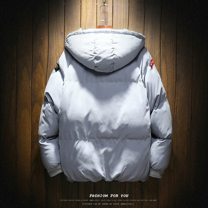 Tanie Kurtka zimowa mężczyźni moda ciepły płaszcz bawełny ocieplana odzież wierzchnia płaszcze męskie kurtki marka kołnierz z kapturem odzież obcisła grube parki M 5XL