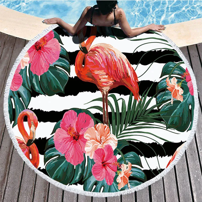 Богемный Фламинго круглый пляжное Полотенца круглое полотенце из микрофибры полотенца, пляжные полотенца для взрослых дома йога коврик для пикника Playa - Цвет: Color 3