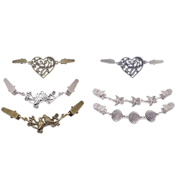 

Retro Sweater Cardigan Clips Keeper Fashion Brooches Shawl Duck Clip Buckles Clothes Decor Beaded Pearl Pin Brooch Metal Buckl