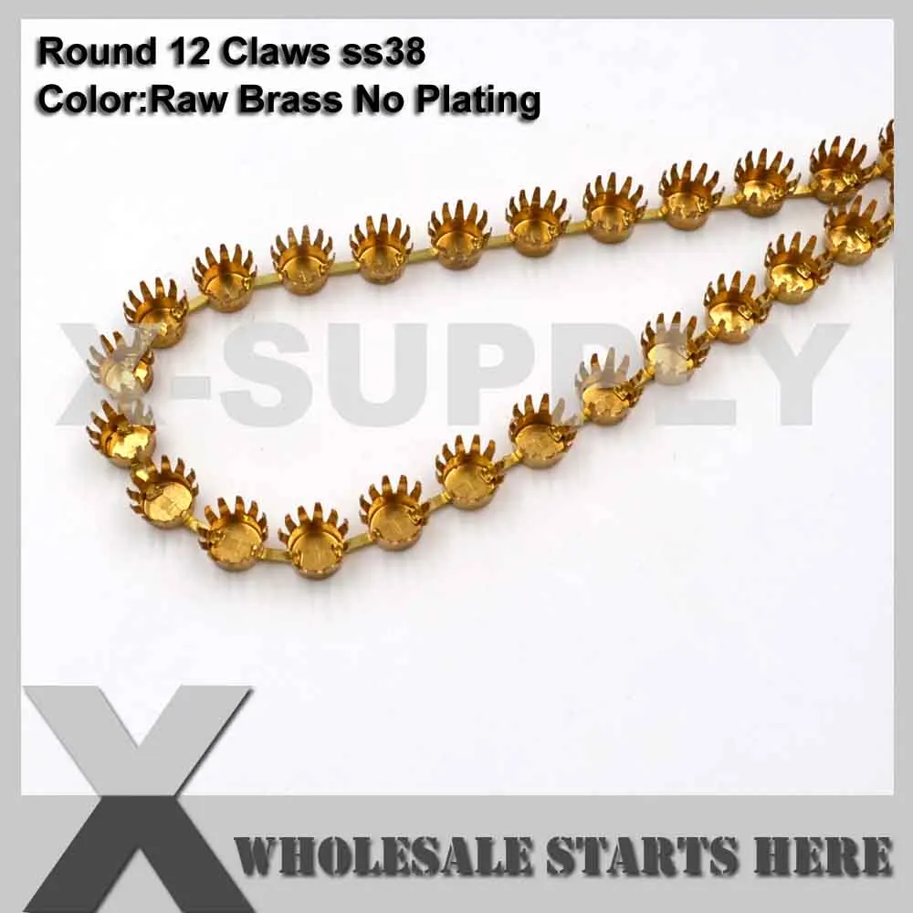 

SS38(8mm) Round 12 Claws Empty Cup Chain Without Rhinestones for Craft/Shoe/Jewelry/Apparel (Center Connectors)