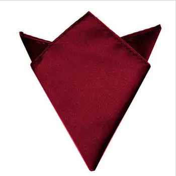 

Satin Silk Men's Pocket Square Hankerchief Hankie Wedding Formal Suit Blazer Accessories Black White Wine Red