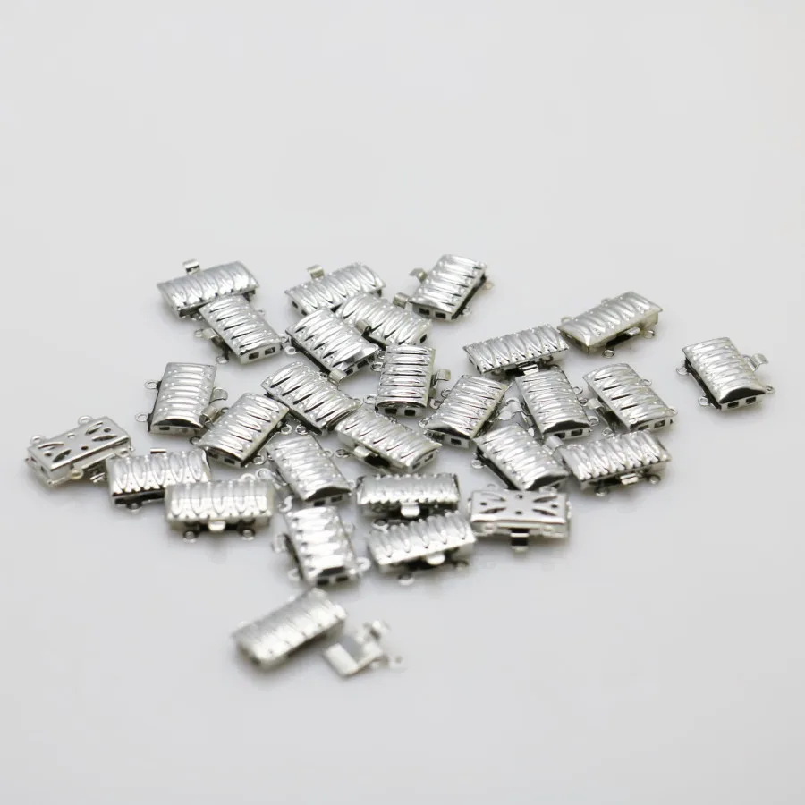 

10PCS Gold-Color stripe Rectangle 2-row for Accessory button for Bracelet Necklace Machining metal parts Snap button jewelry